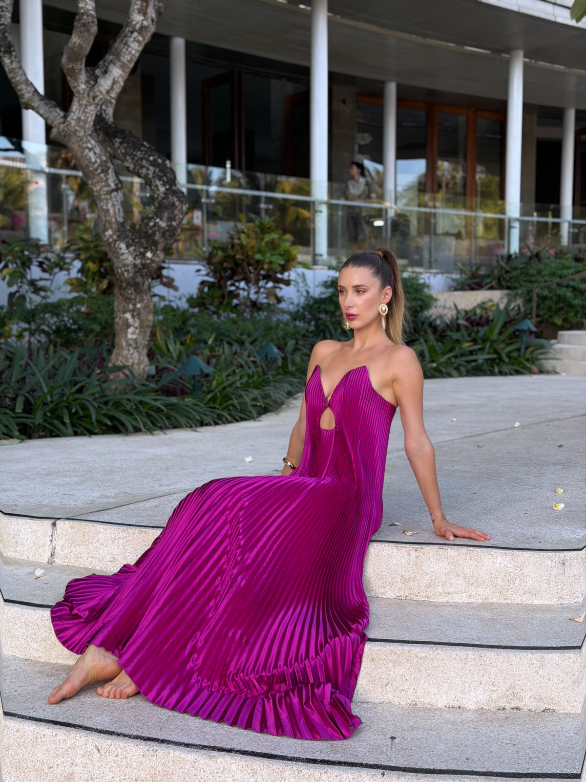 VICTORIA DRESS - DARK FUCHSIA
