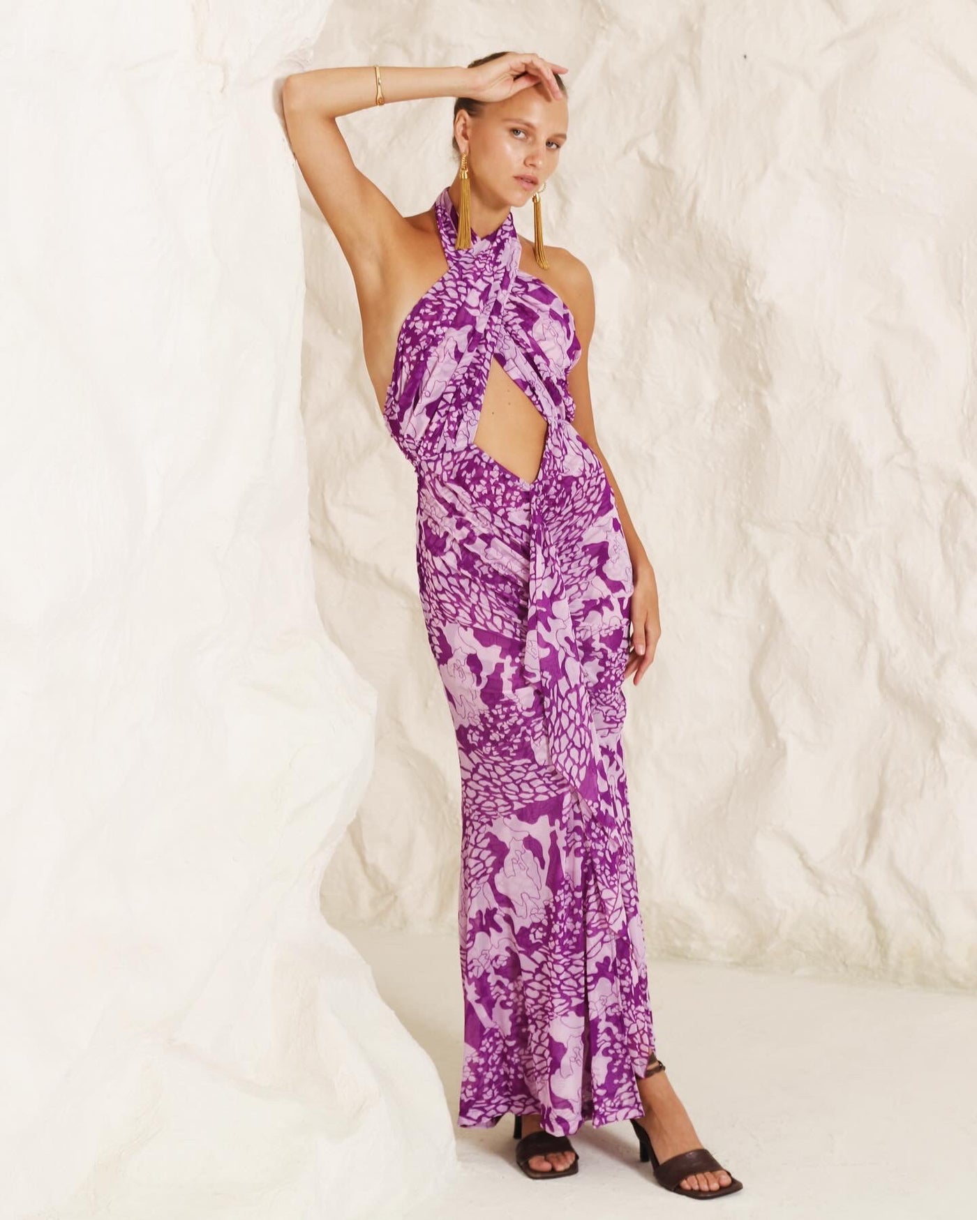 AURORA DRESS - TYRIAN PRINT