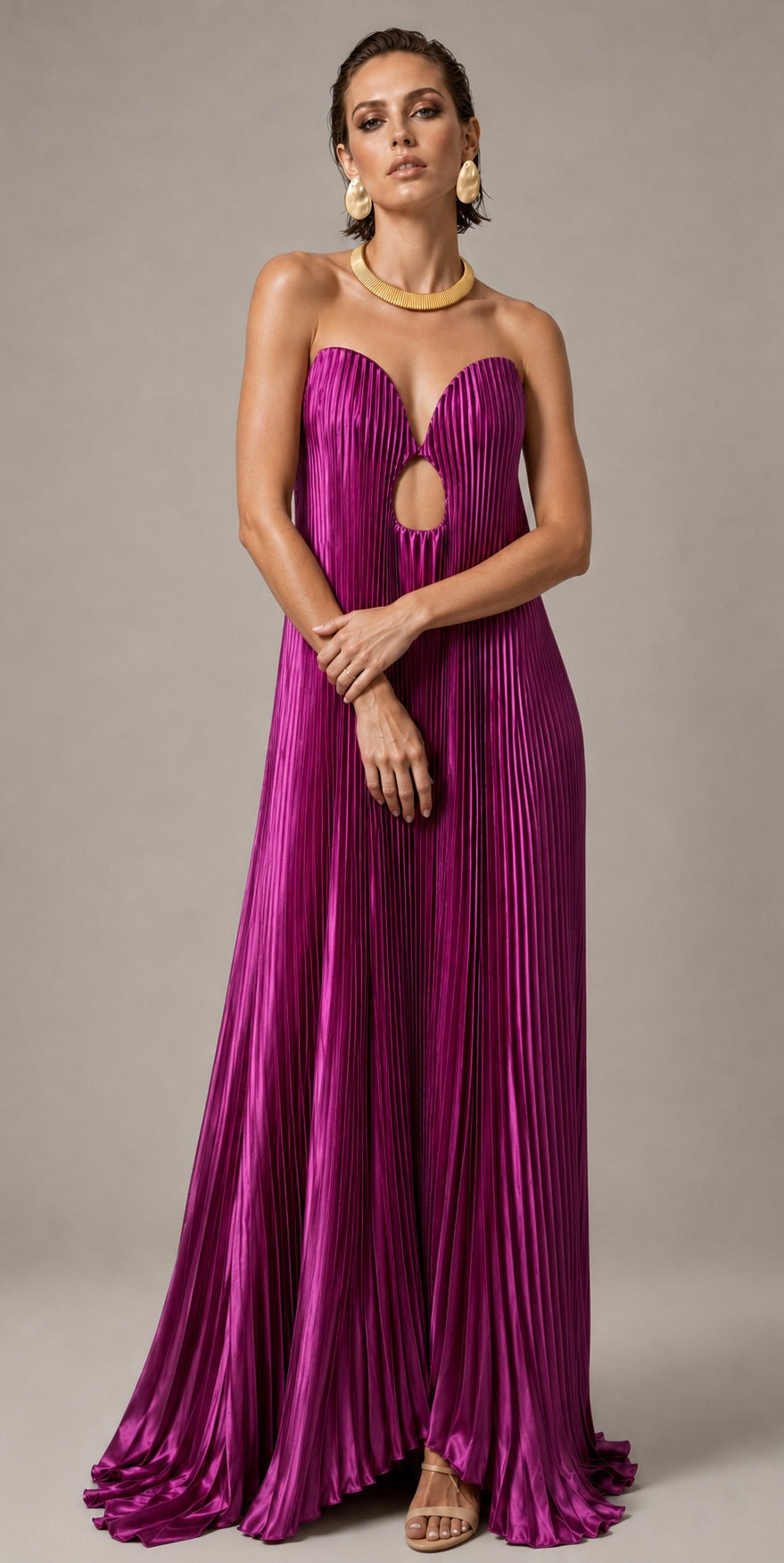 VICTORIA DRESS - DARK FUCHSIA