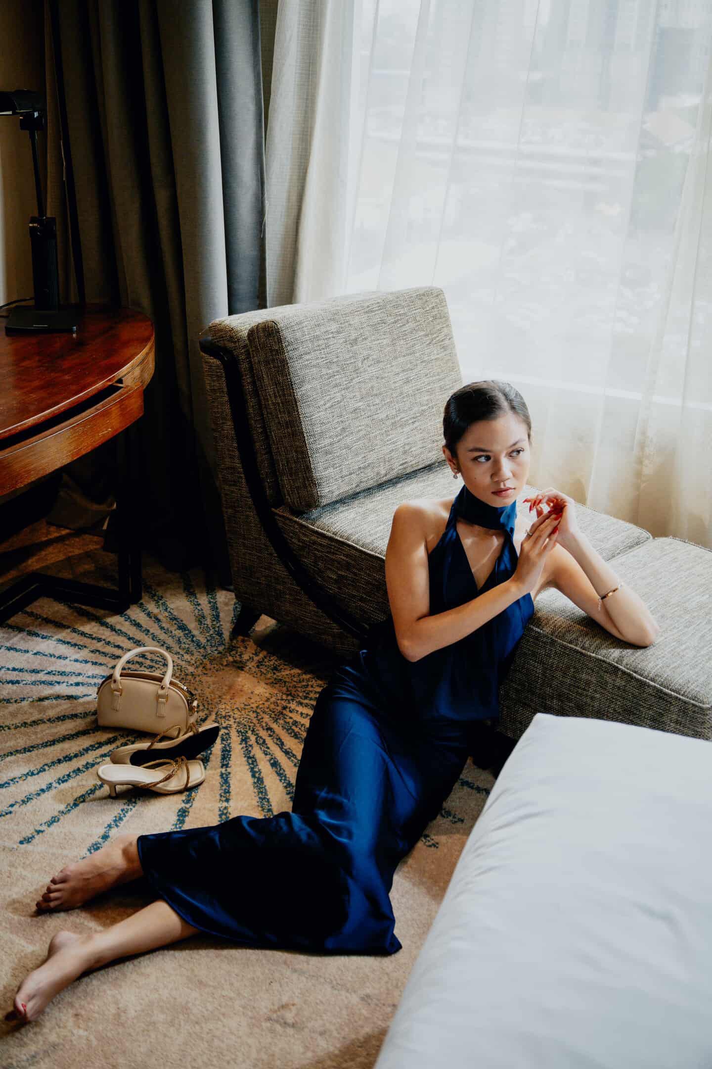 VALERIA DRESS - NAVY