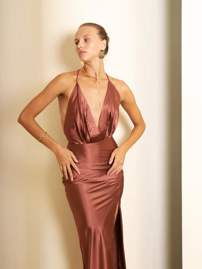 AZULA DRESS - WALNUT