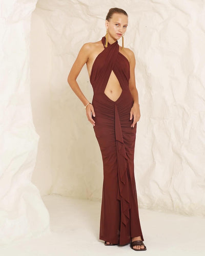 AURORA DRESS - MAROON