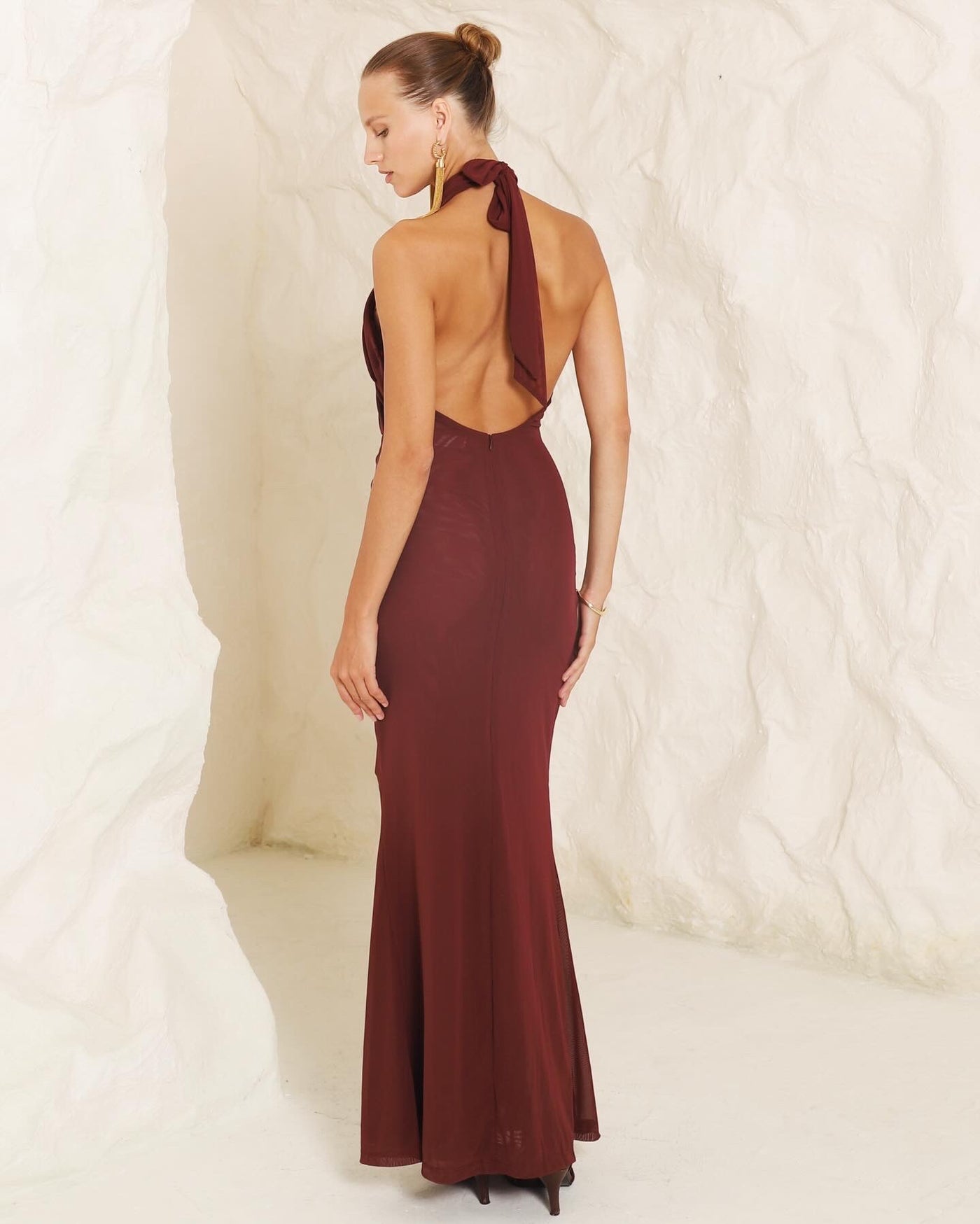 AURORA DRESS - MAROON