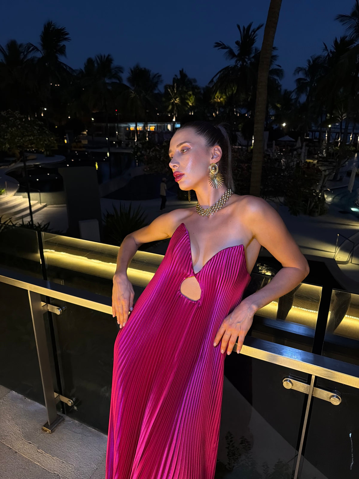 VICTORIA DRESS - DARK FUCHSIA