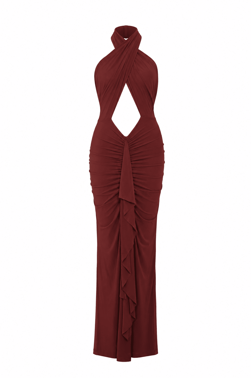 AURORA DRESS - PLUM RED