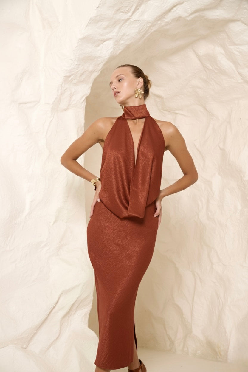 VALERIA DRESS - CINNAMON
