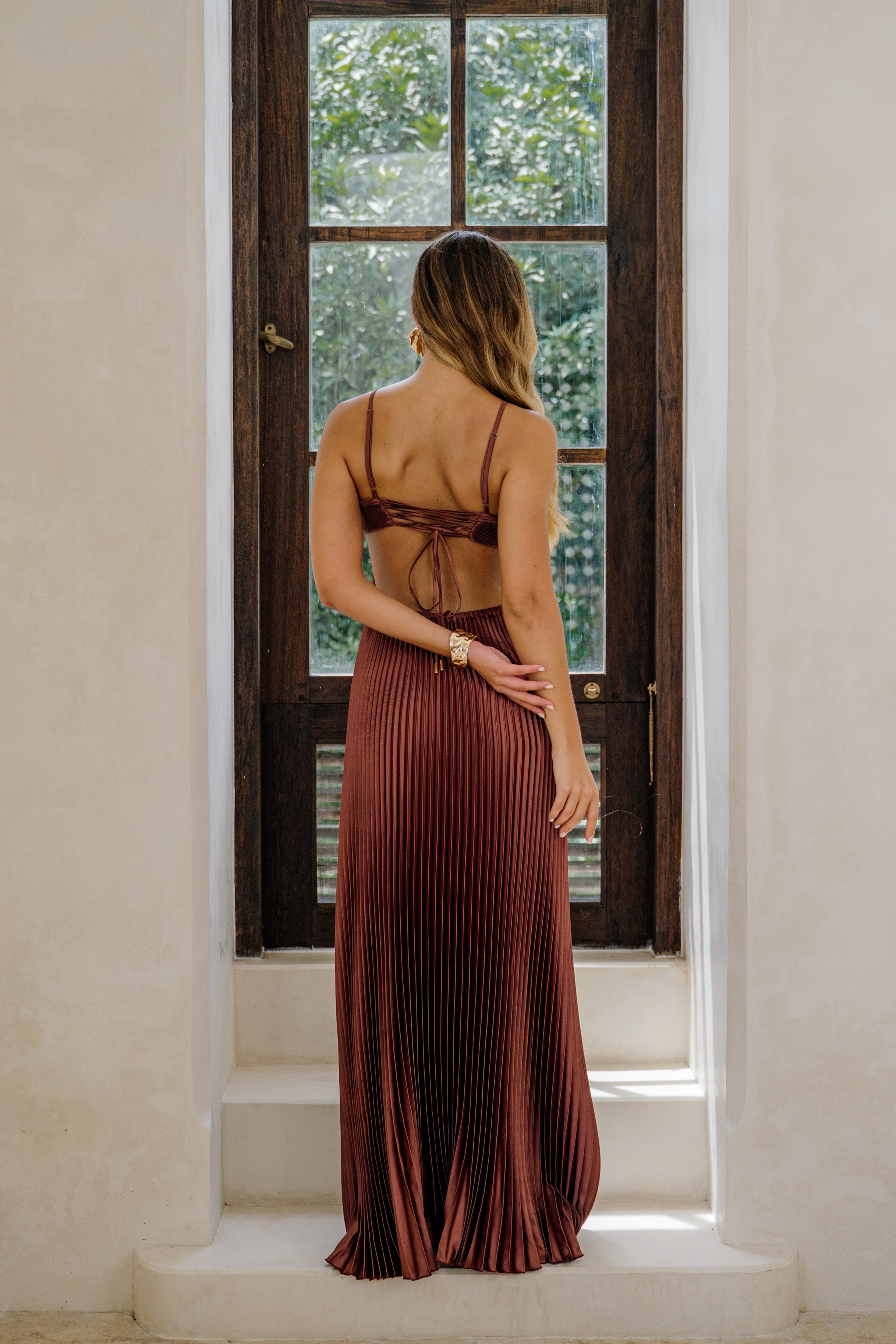 CELINE DRESS - WALNUT